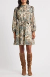 Julia Jordan Long Sleeve Midi Dress In Multi