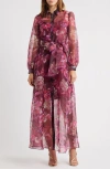 Julia Jordan Long Sleeve Organza Shirtdress In Pink