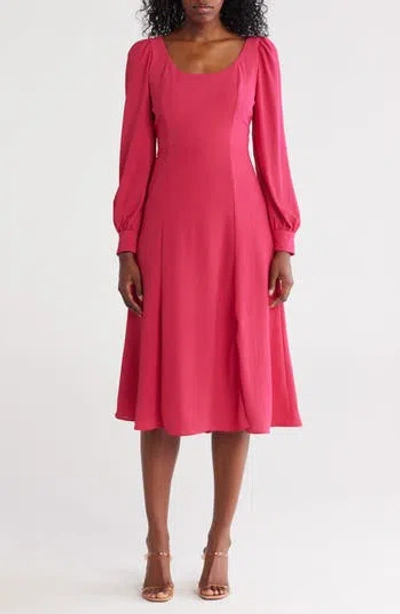 Julia Jordan Long Sleeve Scoop Neck Dress In Pink