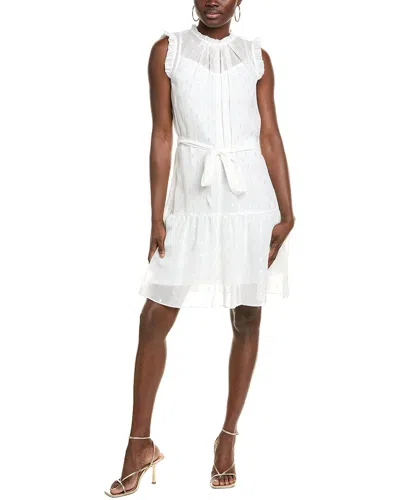 Julia Jordan Lurex Clip Mini Dress In White