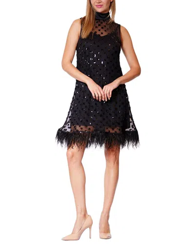 Julia Jordan Mesh Sequin Dress In Black