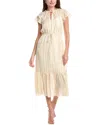 Julia Jordan Metallic Stripe Midi Dress In Neutral