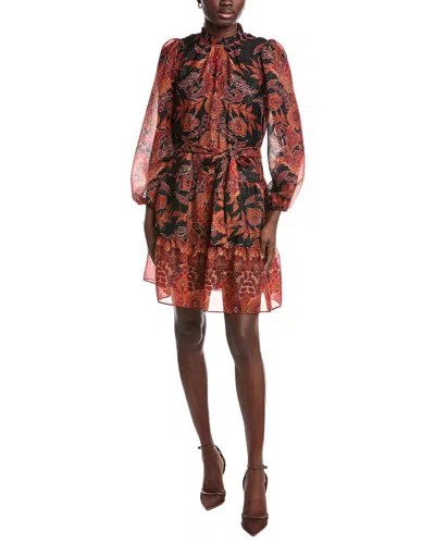 Julia Jordan Metallic Threading Mini Dress In Orange