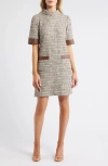 Julia Jordan Boucle Shift Dress In Gray