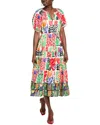 Julia Jordan Printed Puff Sleeve Midi Dress