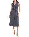 Julia Jordan Sleeveless Faux Wrap Midi Dress In Gray