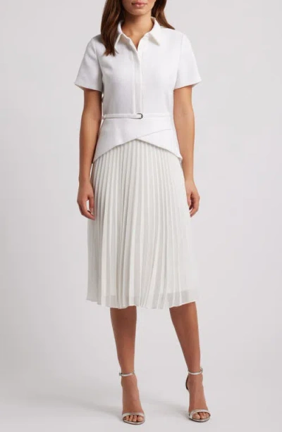 Julia Jordan Mix Media Dress In White