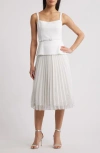 Julia Jordan Mix Media Sleeveless Midi Dress In Ivory Multi