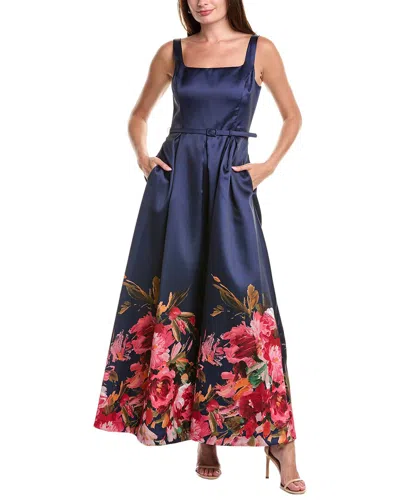 Julia Jordan Monroe Pleated Maxi Dress In Blue
