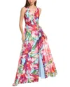 Julia Jordan Floral Sleeveless A-line Gown In Pink