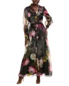 Julia Jordan Organza Maxi Shirtdress In Black