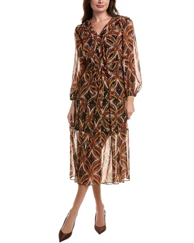 Julia Jordan Pebble Chiffon Midi Dress In Animal Print