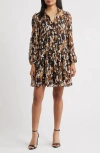 Julia Jordan Pintuck Long Sleeve Dress In Multi
