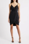 Julia Jordan Pleated Cocktail Dress In Black