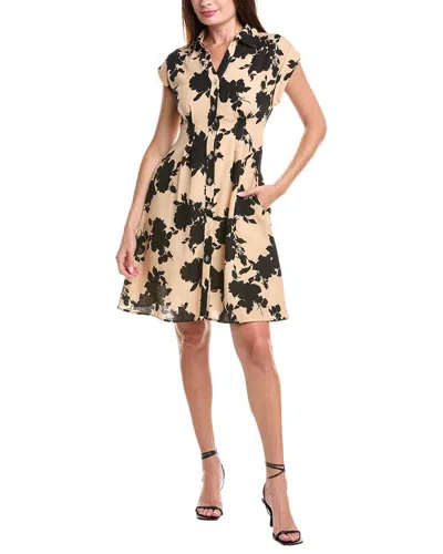 Julia Jordan Pleated Shirtdress In Neutral