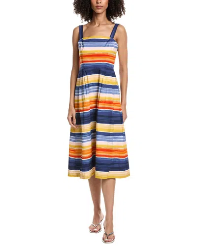 Julia Jordan Poplin Midi Dress In Orange