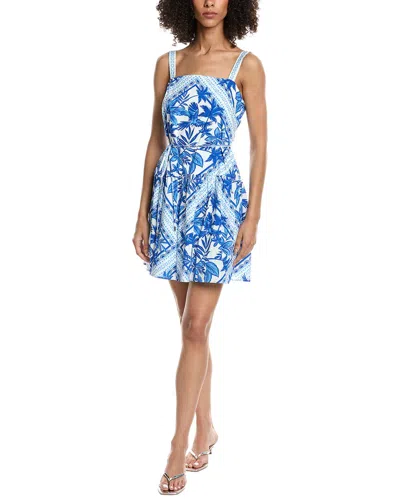 Julia Jordan Mixed Print Cotton Minidress In Blue