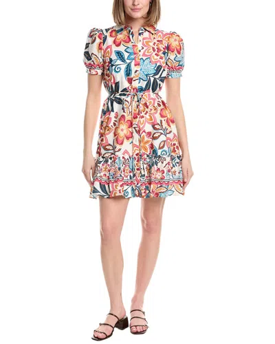 Julia Jordan Poplin Mini Shirtdress In Multi