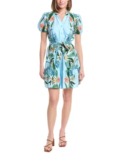 Julia Jordan Poplin Mini Shirtdress In Multi