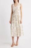Julia Jordan Print Drop Waist Sleeveless Maxi Dress In White
