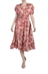 JULIA JORDAN PRINT PUFF SLEEVE DRESS