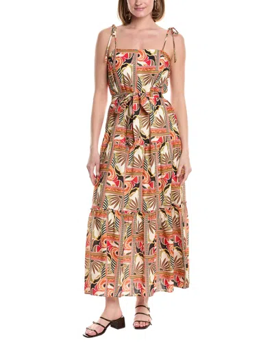 Julia Jordan Printed Tie Belt Maxi Sundress In Brown