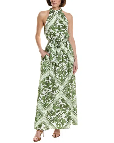 Julia Jordan Printed Chiffon Maxi Dress In Green
