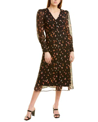 Julia Jordan Printed Chiffon Midi Dress In Black