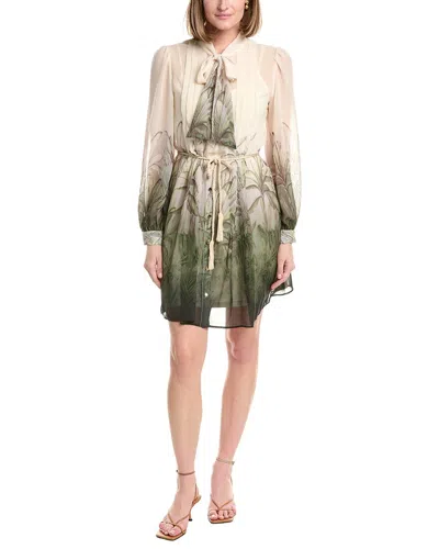 Julia Jordan Printed Chiffon Mini Dess In Green
