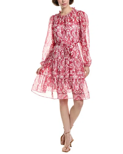 Julia Jordan Printed Chiffon Mini Dress In Red