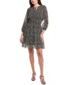 Julia Jordan Printed Chiffon Mini Dress In Black