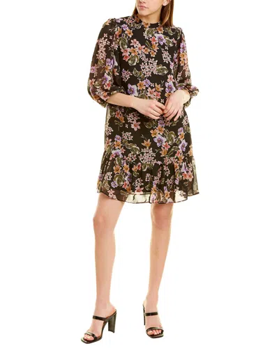 Julia Jordan Printed Chiffon Mini Dress In Black