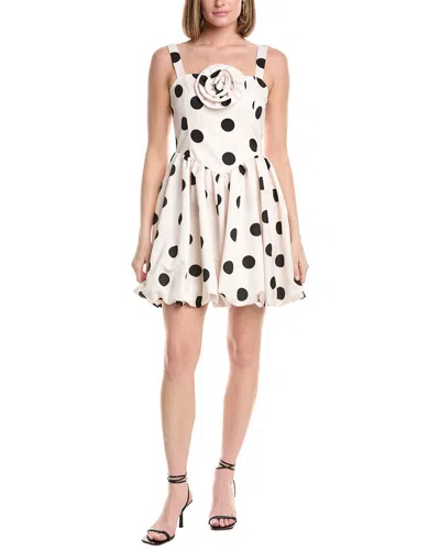 Julia Jordan Printed Faille Sleeveless Dress In White