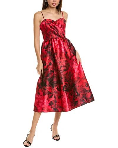 Julia Jordan Printed Monroe Twill A-line Dress In Red