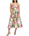 Julia Jordan Printed Monroe Twill Midi Dress In Yellow