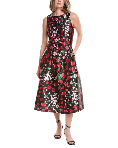 Julia Jordan Printed Monroe Twill Sleeveless Midi Dress In Multi