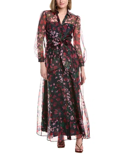 Julia Jordan Printed Organza Maxi Dress In Multi
