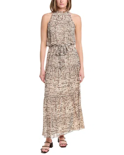 Julia Jordan Printed Sleeveless Midi Dress In Brown