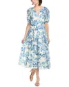 Julia Jordan Puff Sleeve Midi Dress In Blue