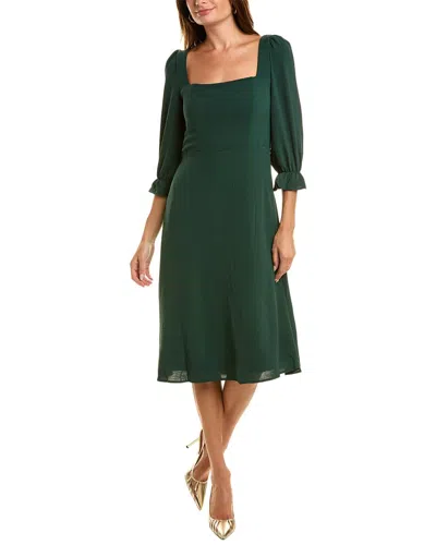 Julia Jordan Puff Sleeve Midi Dress In Green