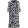 Julia Jordan Puff Sleeve Tie Belt Midi Dress In Blue
