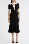 Julia Jordan Rib Midi Polo Dress