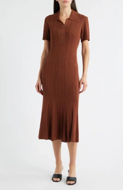 JULIA JORDAN JULIA JORDAN RIB SHORT SLEEVE MIDI SWEATER DRESS