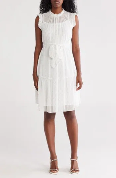 Julia Jordan Ruffle Collar Sleeveless Dress In Silver