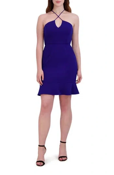 Julia Jordan Ruffle Hem Minidress In Blue