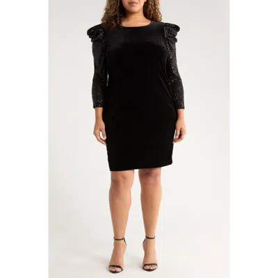 Julia Jordan Satin Body-con Dress In Black