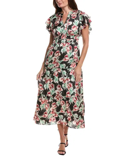 Julia Jordan Satin Maxi Dress In Black Multi