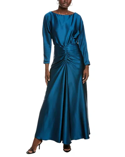 Julia Jordan Satin Maxi Dress In Blue