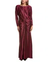 Julia Jordan Satin Maxi Dress In Burgundy