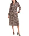 Julia Jordan Satin Midi Dress In Animal Print